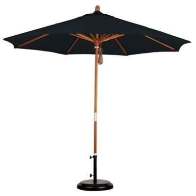 Umbrella; large market - Black - with stand