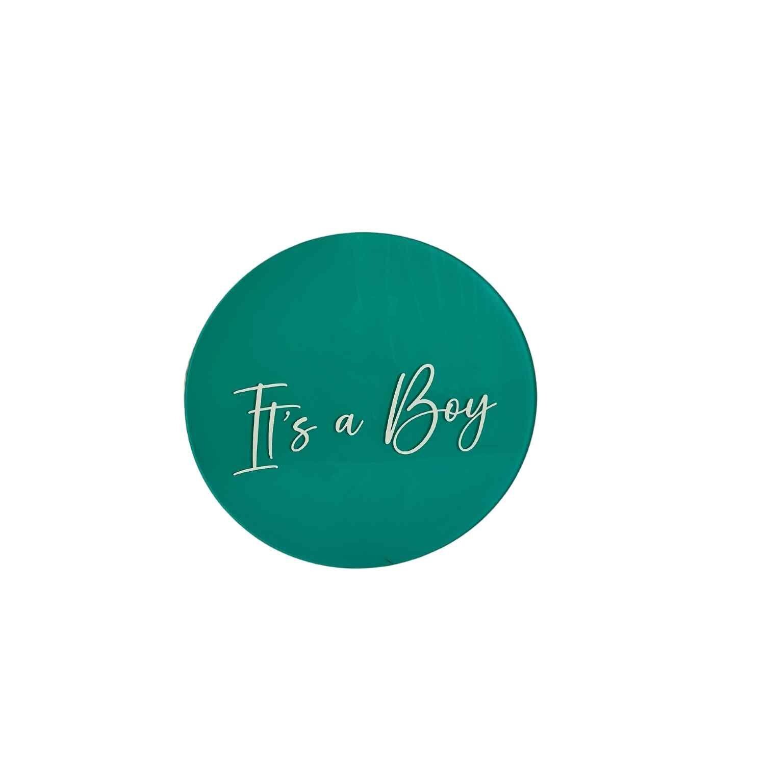 Baby sign, acrylic round Its a girl / Its a boy