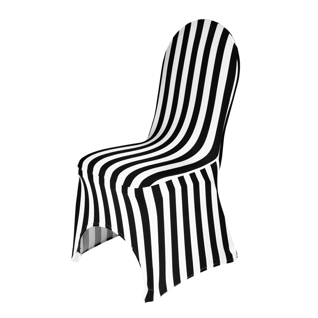 Chair cover, lycra - black & white stripe