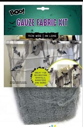 Gauze fabric with spiders