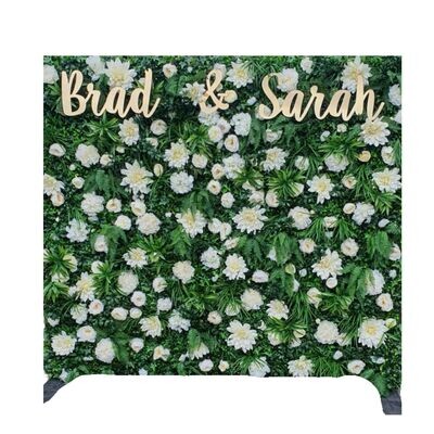 Flower wall backdrop (freestanding with feet) 2.25mH x 2.5mW