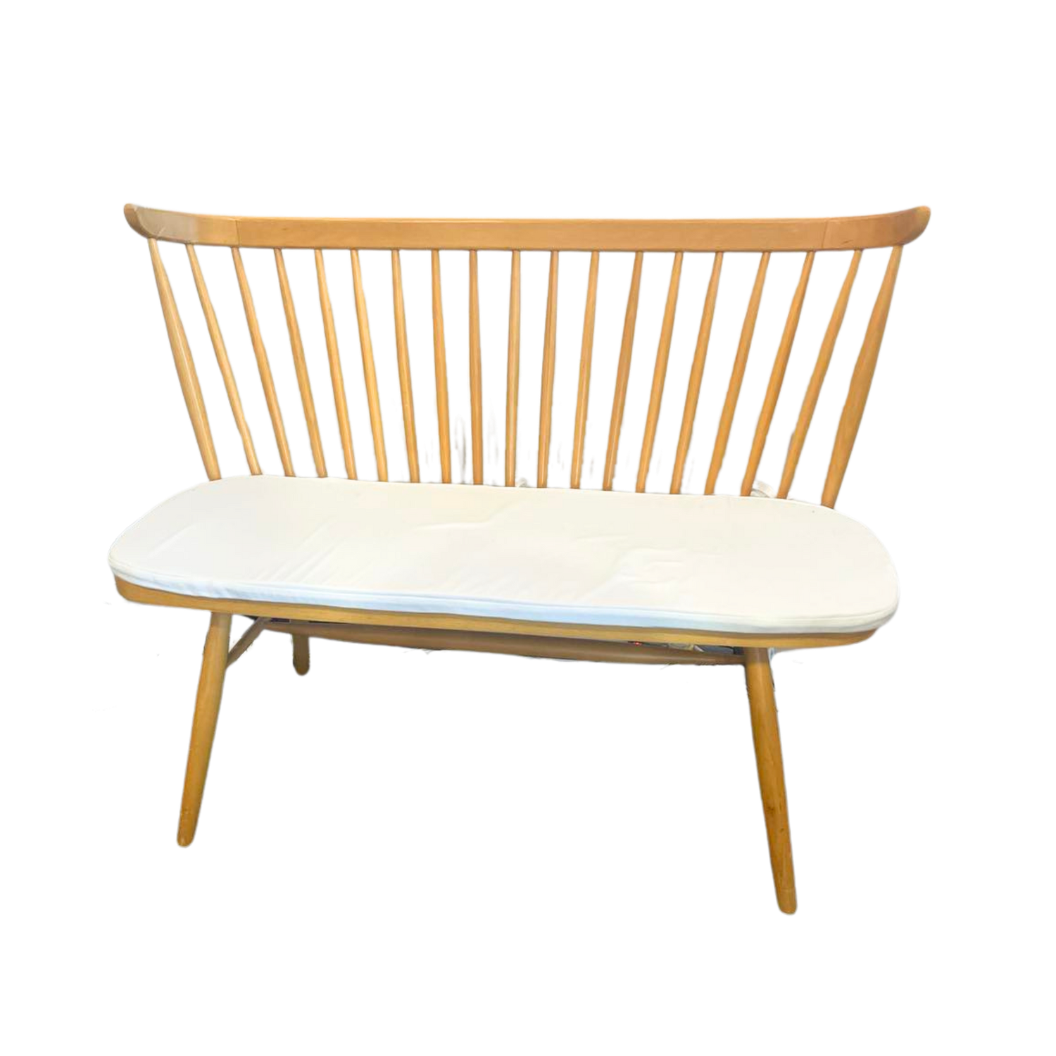 Bench seat - spindle back natural wood