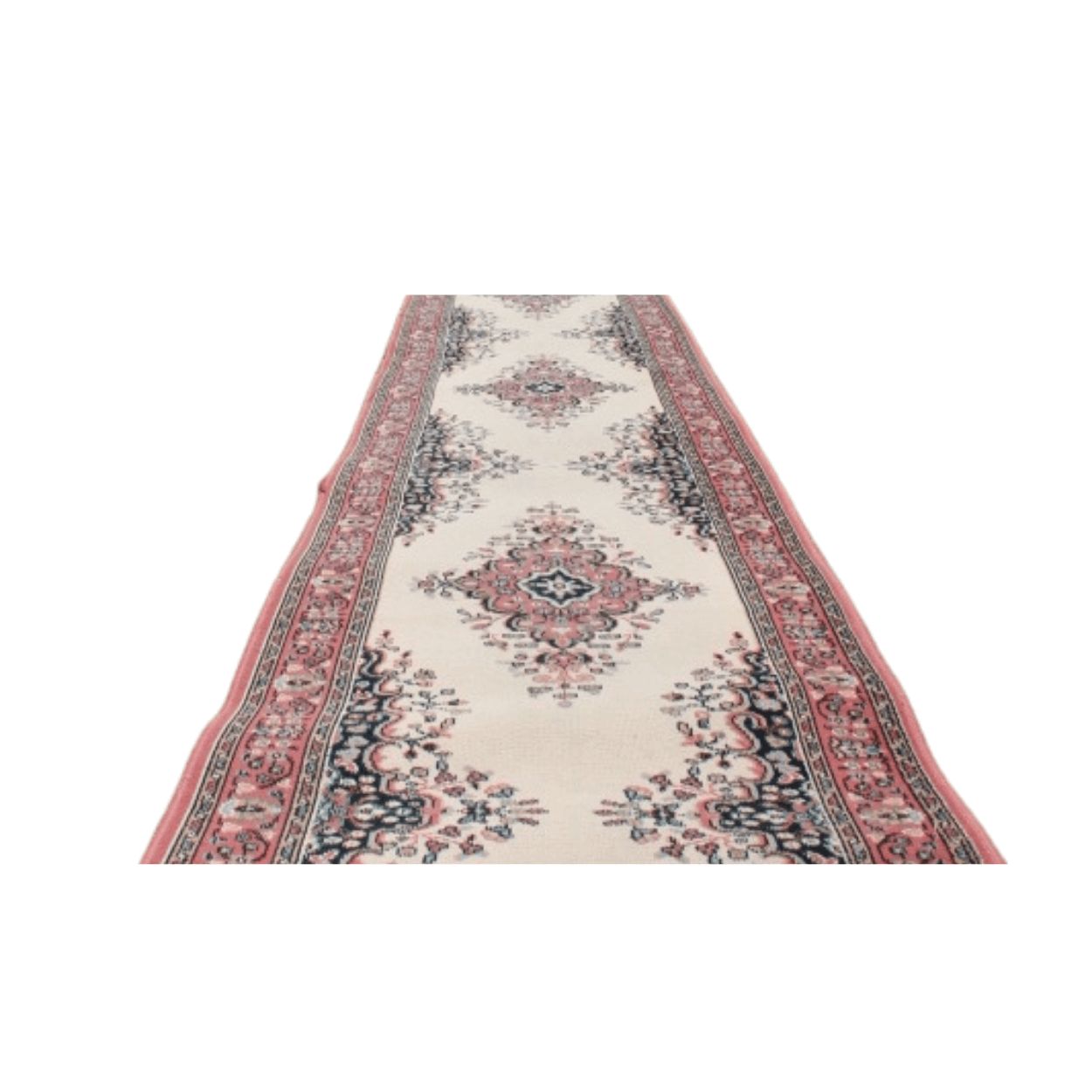 Carpet Runner - persian 0.8m x 6.8m ( coral; tan & navy )