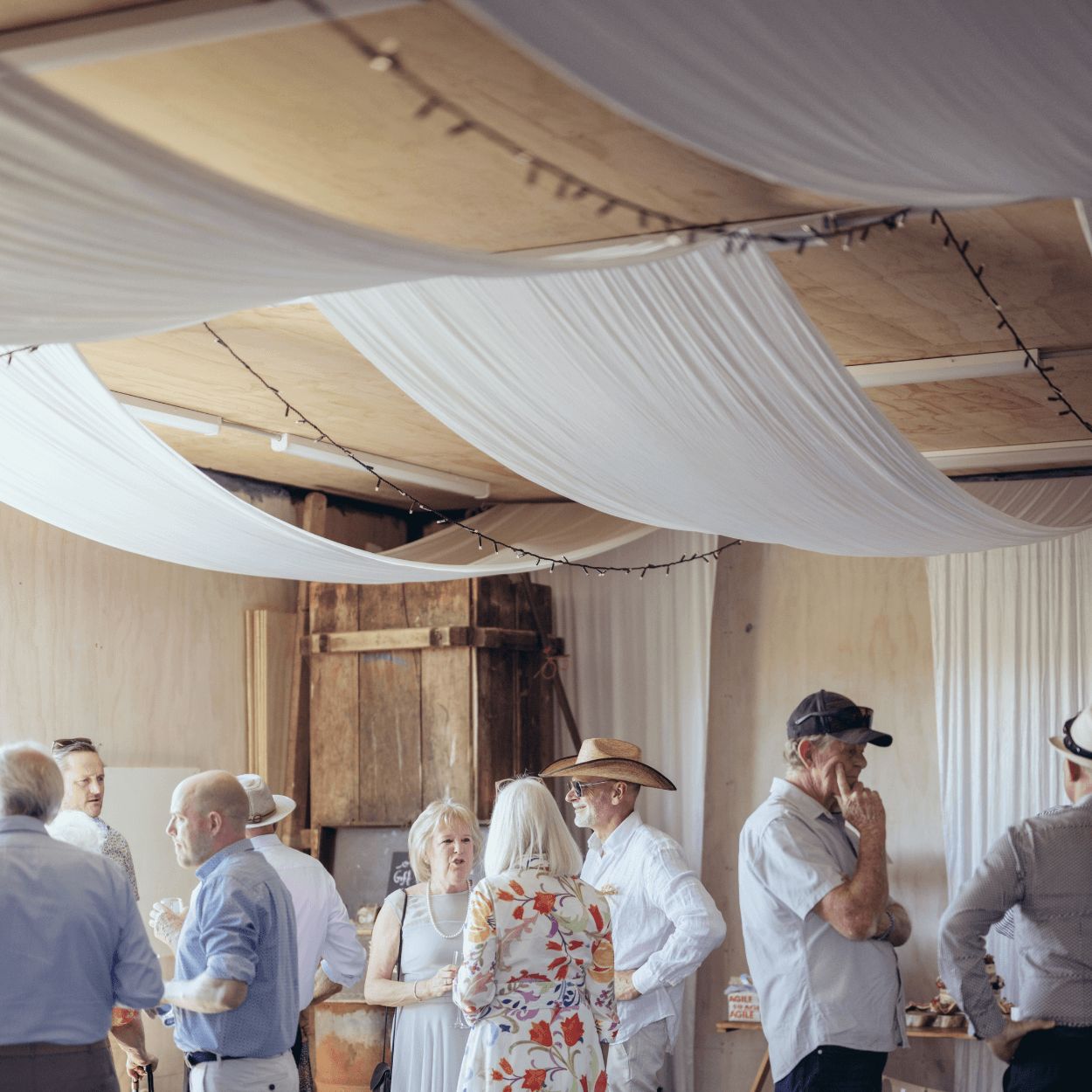 Ceiling draping - white silky (22.5mL x 1.5mW)