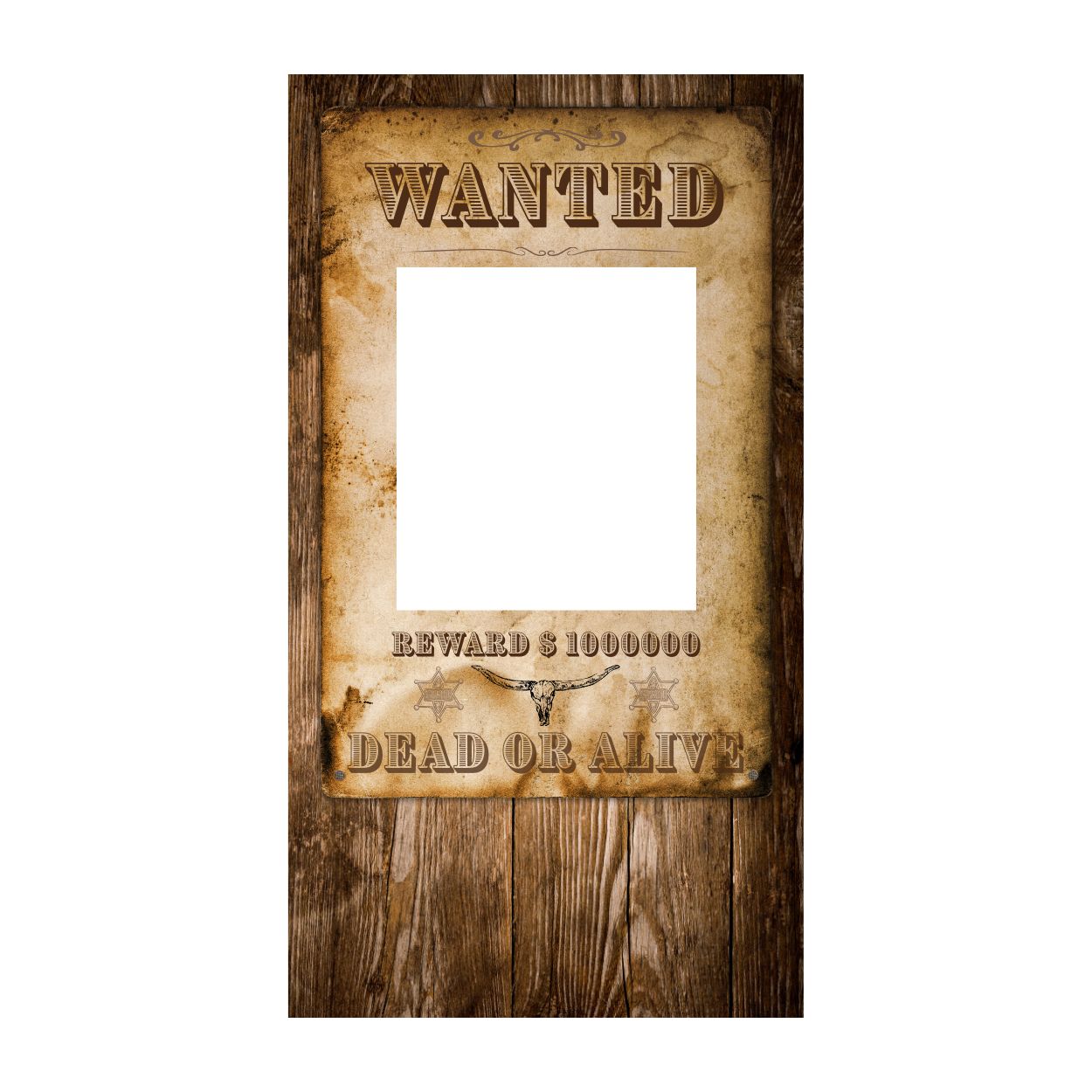 Wanted photo cut-out sign