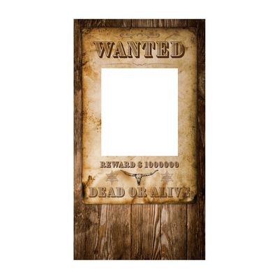 Wanted photo cut-out sign