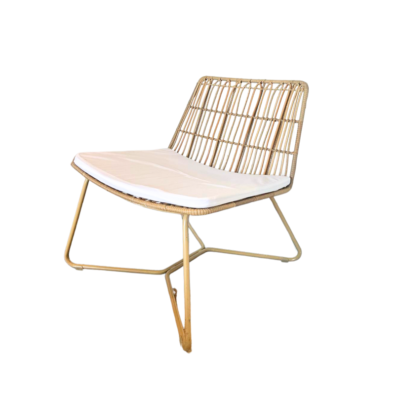 Chair, occasional (single), with cushion - rattan cane (natural)