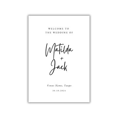 Welcome Signage – Design & Print (white card - 3 layout options)