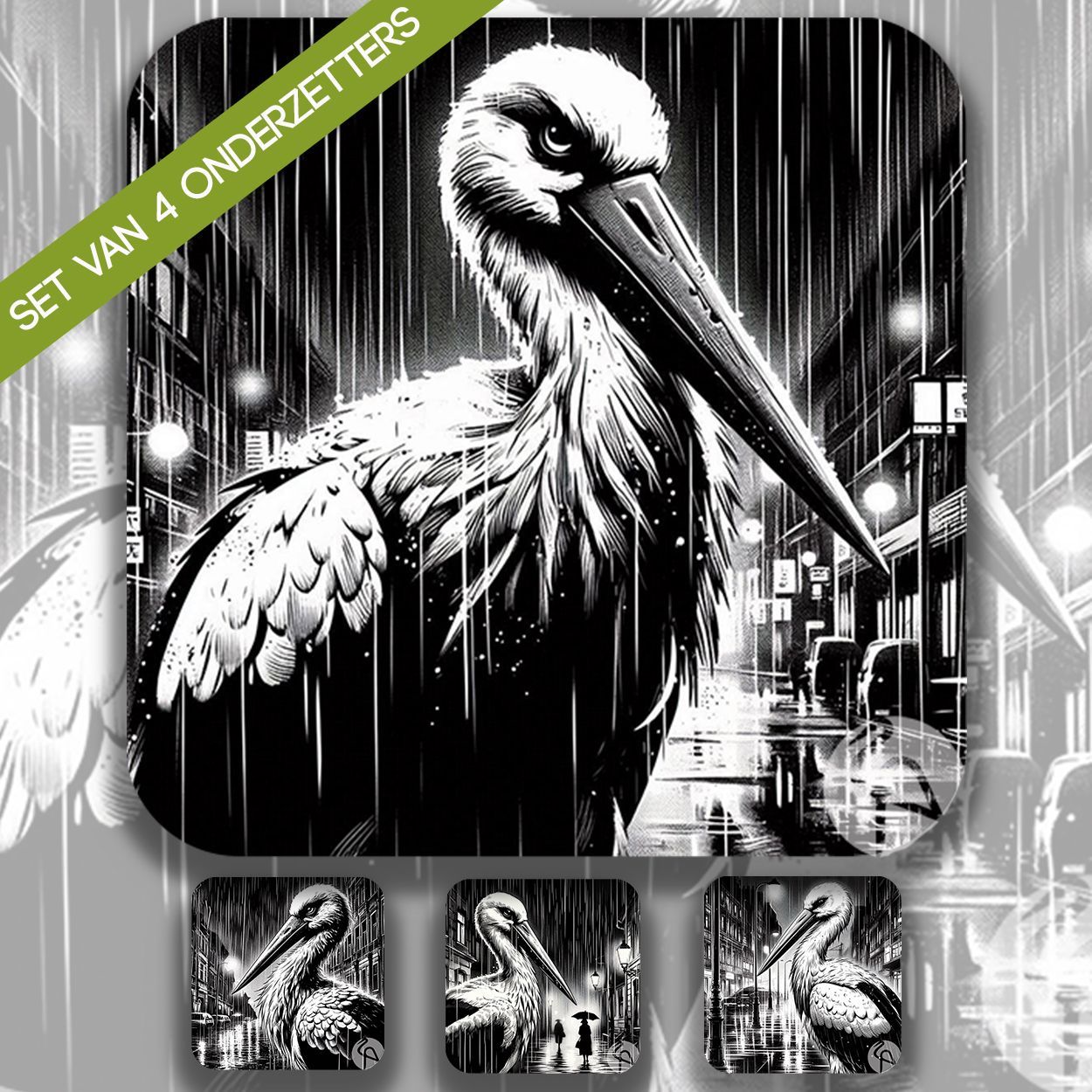 Onderzetters Stork Black