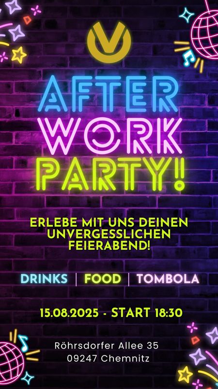 15. August 2025 After Work Party Start 18:30