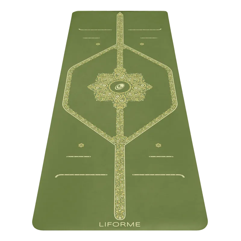 Liforme Paisley Passion Yogamatte olive