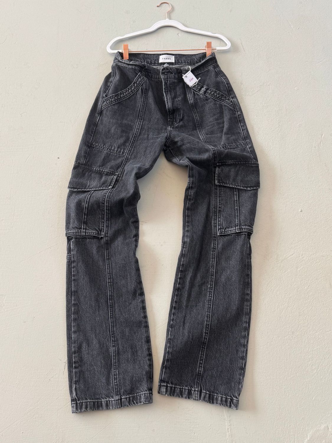 Frame Cargo Jeans Gr. 29 Grau/Schwarz Trend-Look