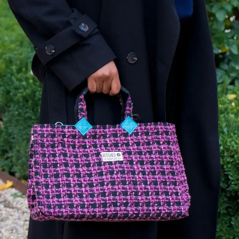 ISOLDE BAG | Nachhaltige Handtasche in TWEED lila