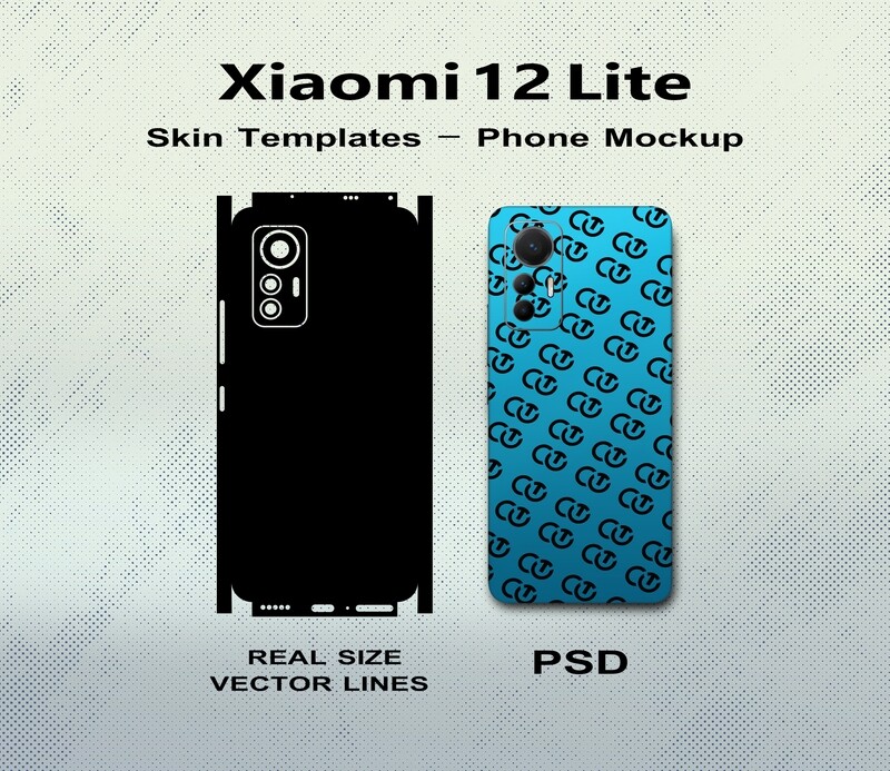 Xiaomi 12 Lite Vector Skin Templates + Free Mockup