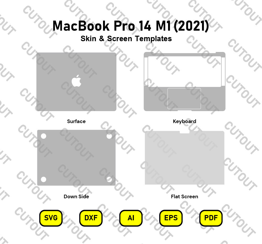 MacBook Pro 14 M1 (2021)  Vector Skin Templates
