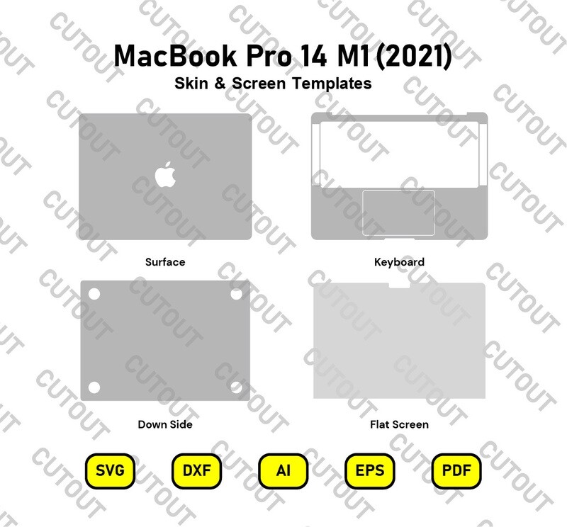 MacBook Pro 14 M1 (2021)  Vector Skin Templates