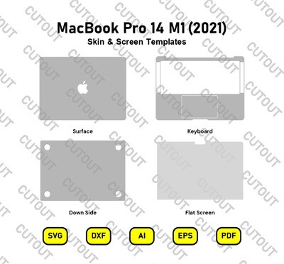 MacBook Pro 14 M1 (2021)  Vector Skin Templates