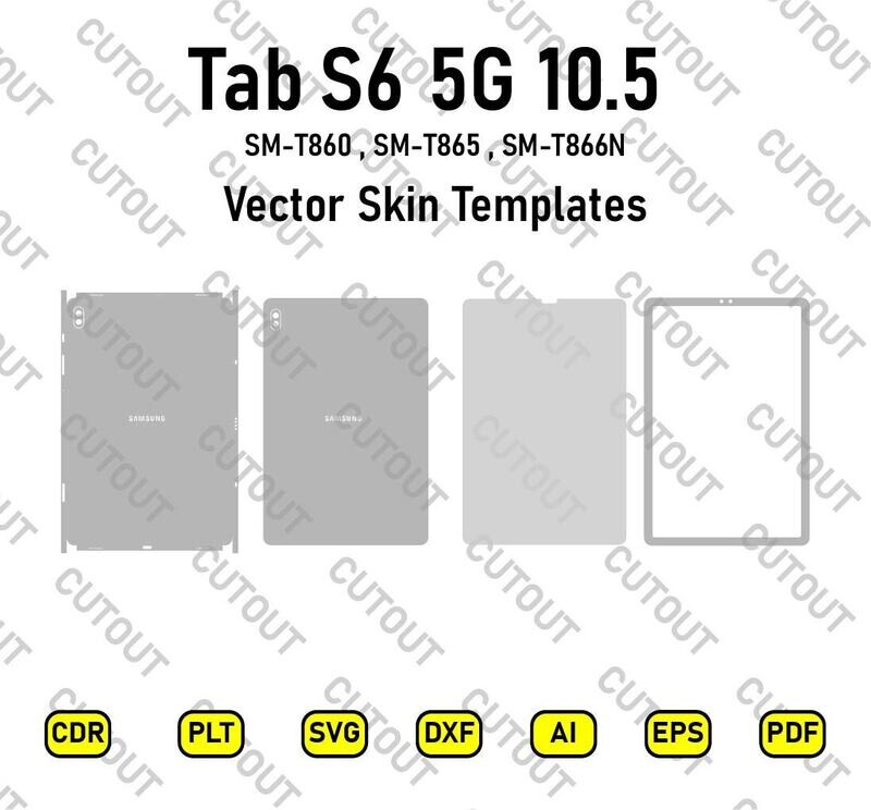 Samsung Galaxy Tab S6 5G 10.5  Vector Skin Templates