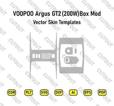 Voopoo Argus GT II 200W Box Mod Vector Skin Templates