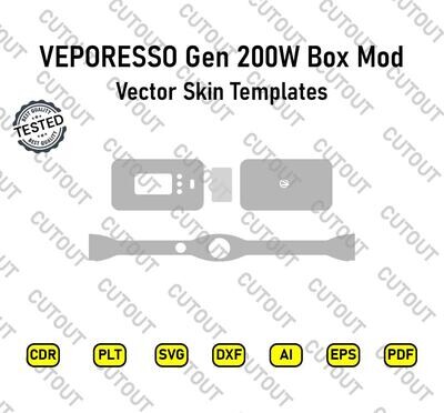 VEPORESSO Gen 200W Box Mod Vector Skin Templates