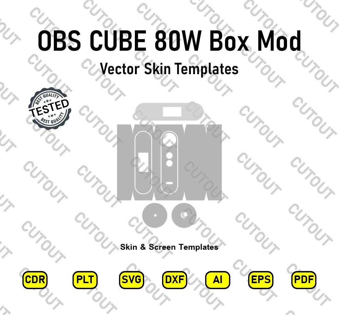 OBS CUBE 80W Box Mod Vector Skin Templates