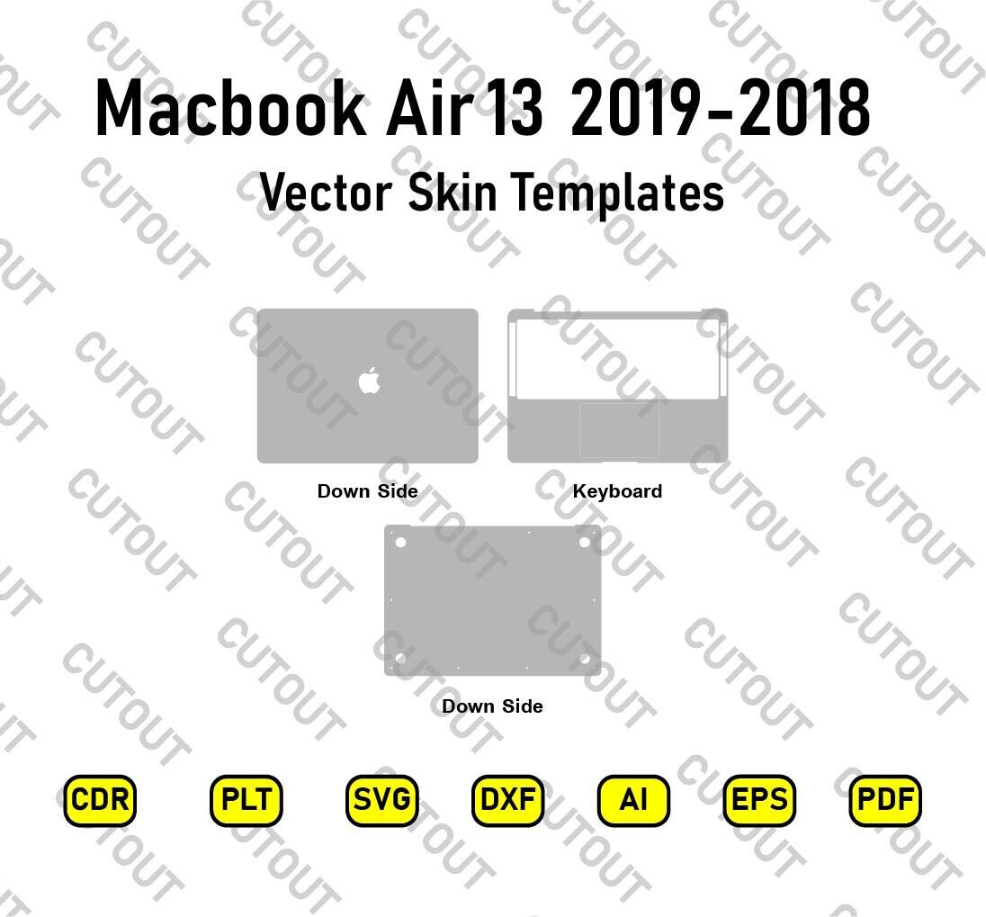 Macbook Air 13 2018/2019 Vector Skin Templates