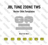 JBL TUNE  True Wireless In-Ear Headphones Vector Skin Templates