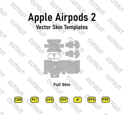 Apple AirPods 2 Vector Skin Cut Files Template
