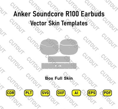 Anker Soundcore R100 Wireless Earbuds Vector Skin Templates