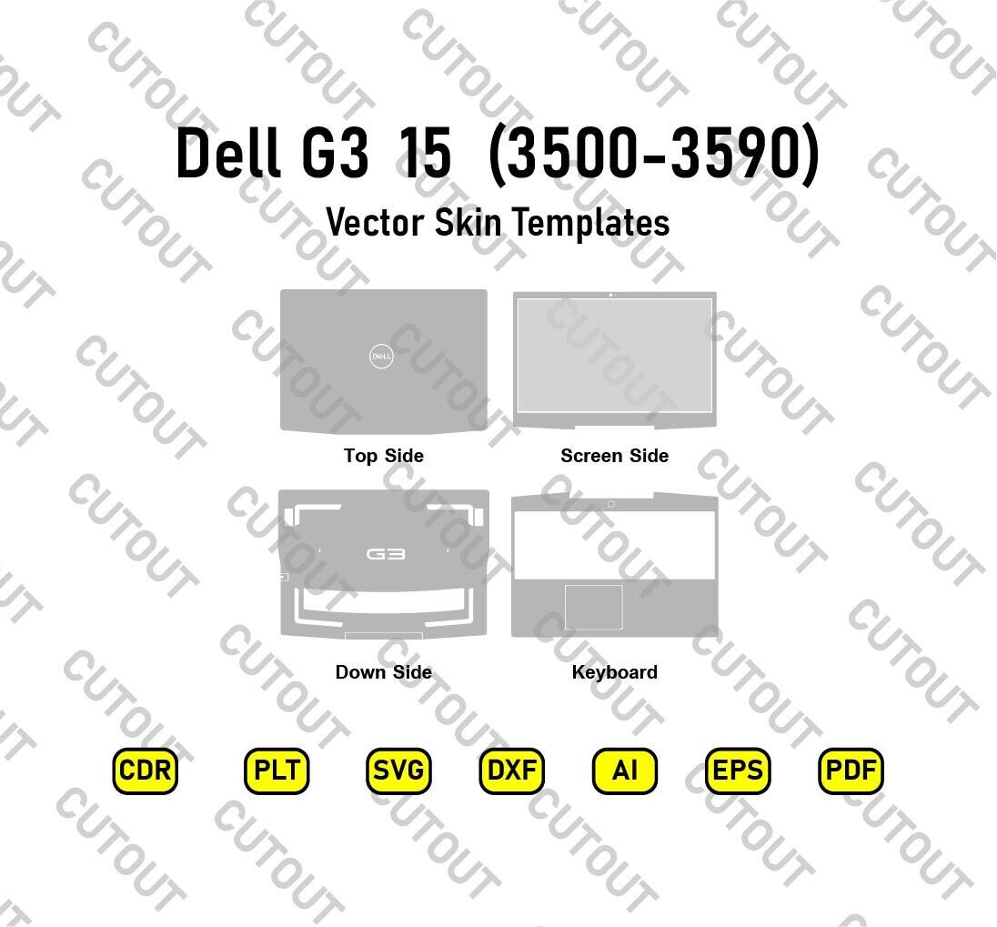 Dell G3 15 3500, 3590 (P89F) Vector Skin Cut Files