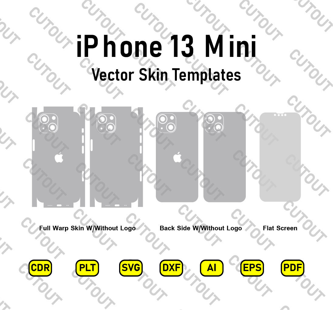 iPhone 13 Mini Vector Skin Templates