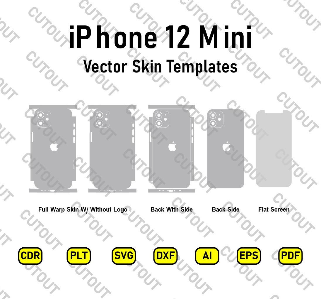 iPhone 12 Mini Vector Skin Templates