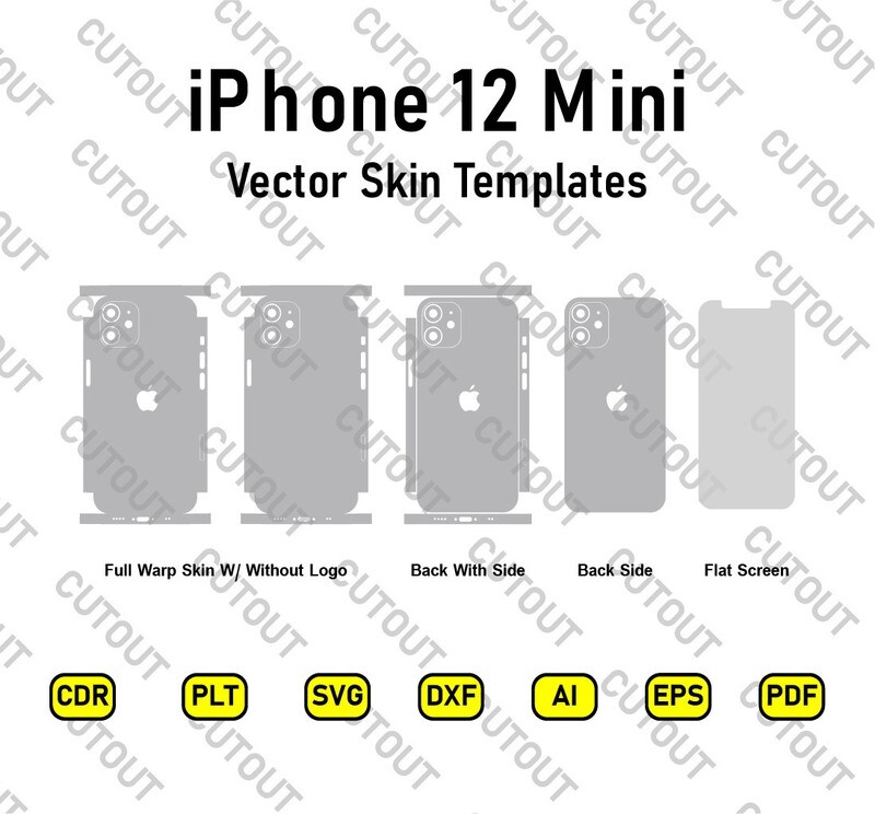 iPhone 12 Mini Vector Skin Templates