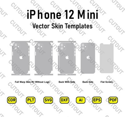 iPhone 12 Mini Vector Skin Templates