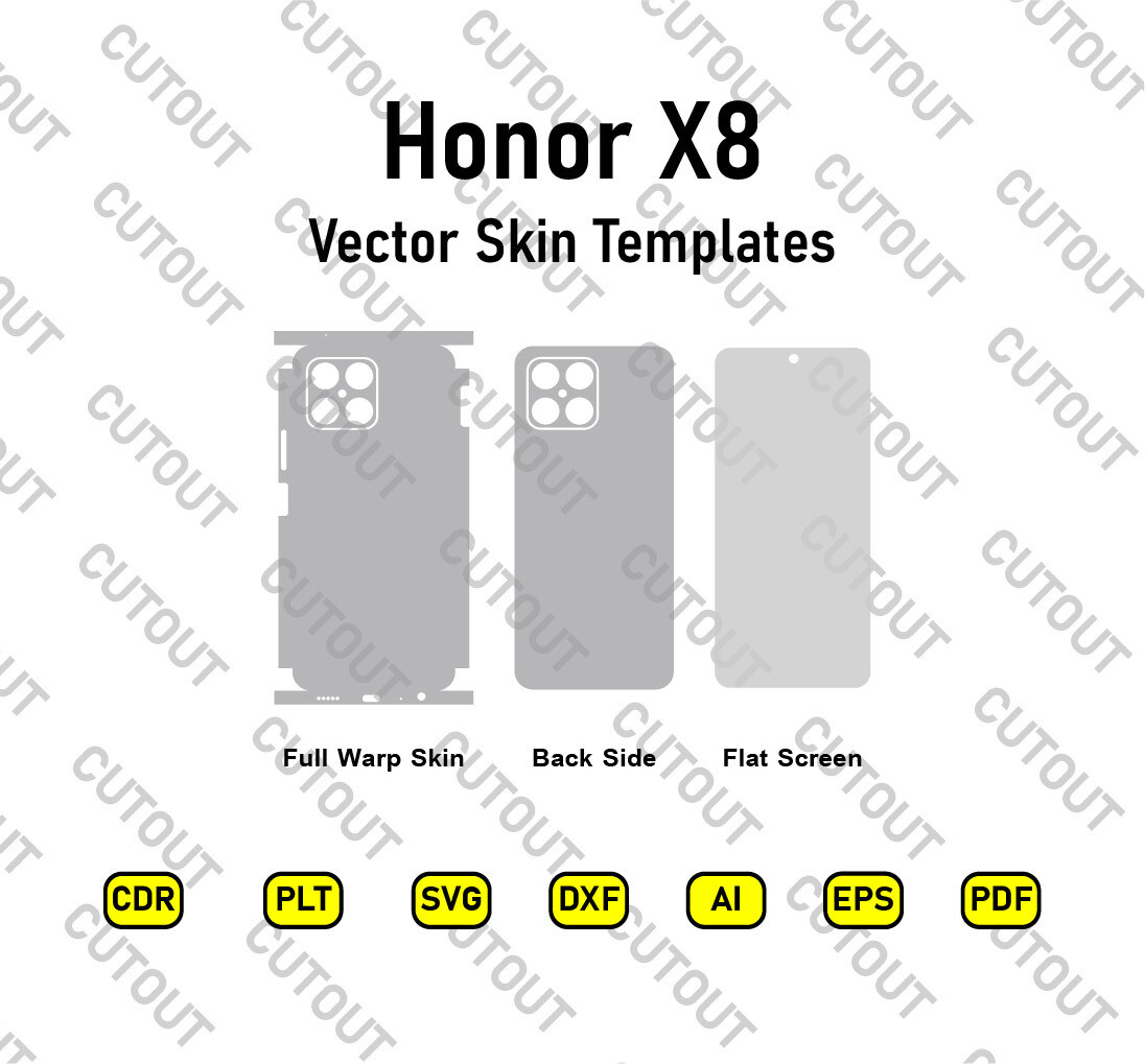 Honor X8 Vector Skin Templates
