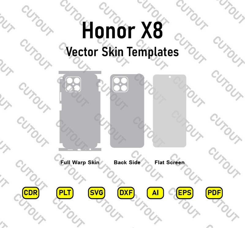 Honor X8 Vector Skin Templates