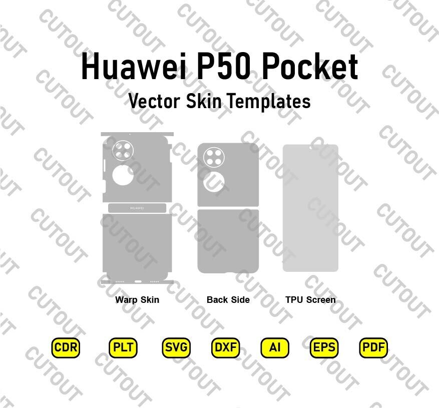 Huawei P50 Pocket Vector Skin Templates