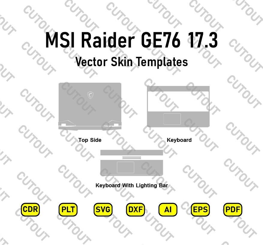 MSI Raider GE76 17.3 Vector Skin Templates