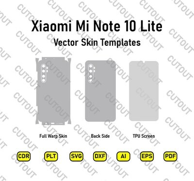 Xiaomi Mi Note 10 Lite Vector Skin Cut Template Files