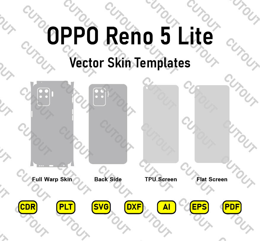 Archivos cortados de plantillas vectoriales de Oppo Reno 5 Lite