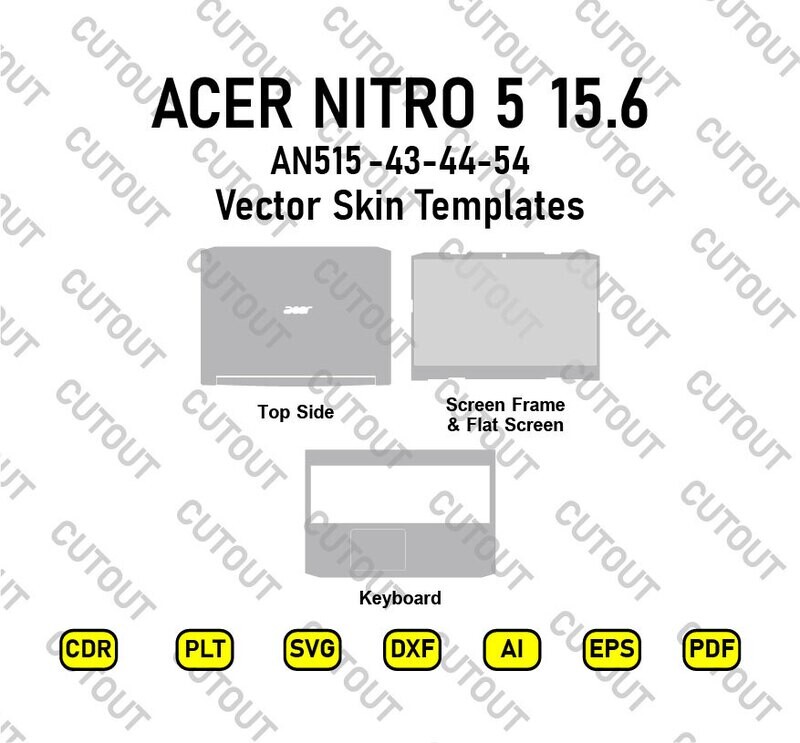 Acer Nitro 5 15.6 AN515 43/44/54 Archivos de corte de piel vectoriales