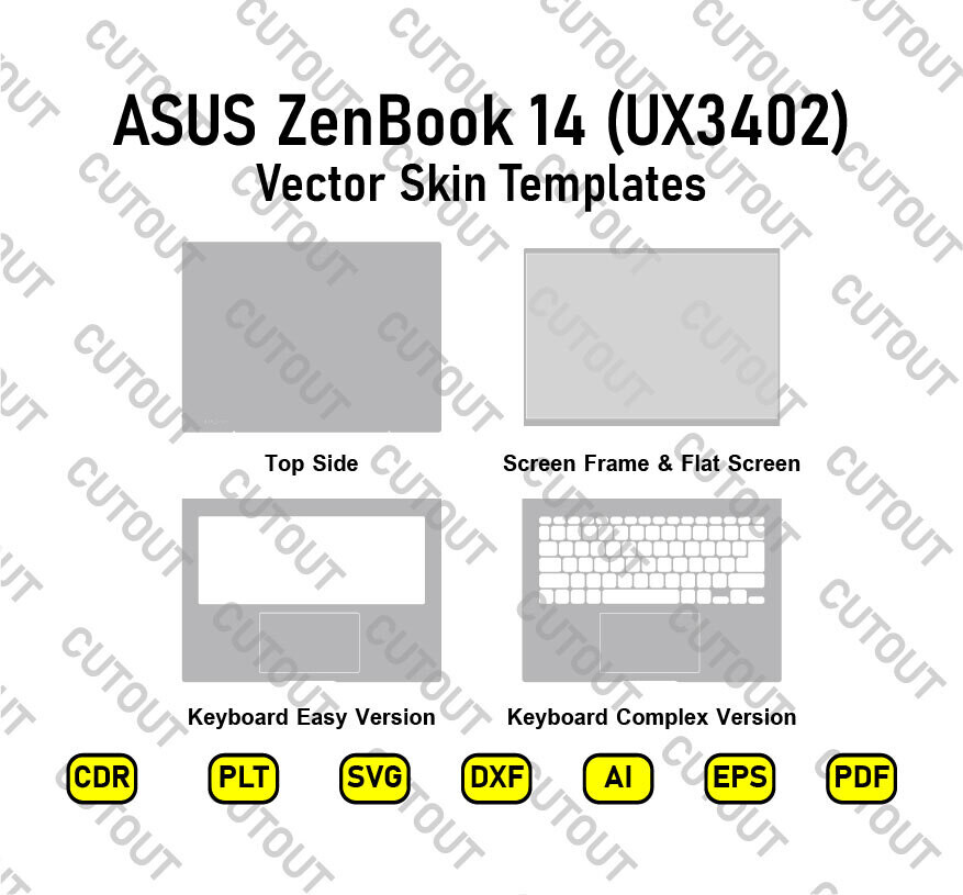 ASUS ZenBook 14 ux3402 Vector Skin Cut Files