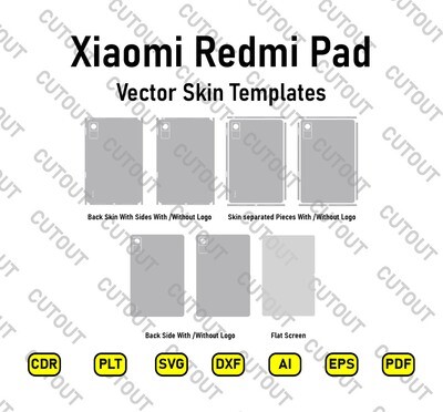 Xiaomi Redmi Pad 2022 Vektor-Skin-Cut-Dateien