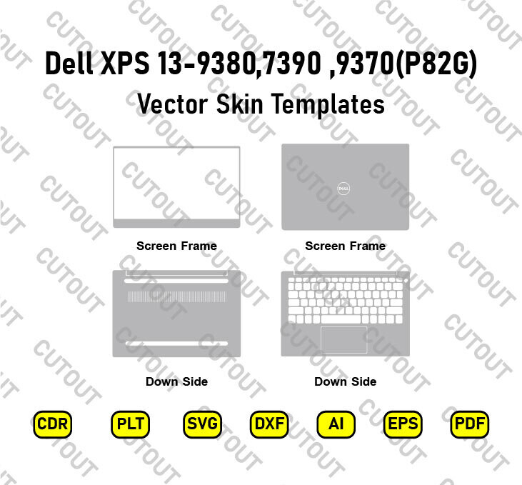 Dell XPS 13 9370,9380,7390 (P82G) Vector Skin Cut Files