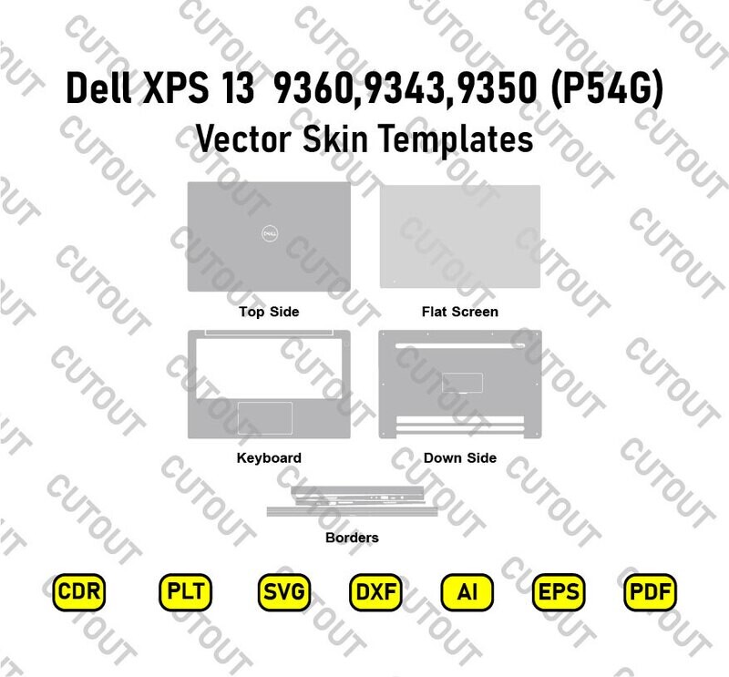 Dell XPS 13-9360,9343,9350 (P54G) Vector Skin Cut Files