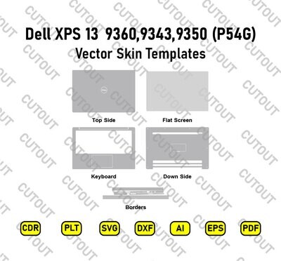 Dell XPS 13-9360,9343,9350 (P54G) Vector Skin Cut Files