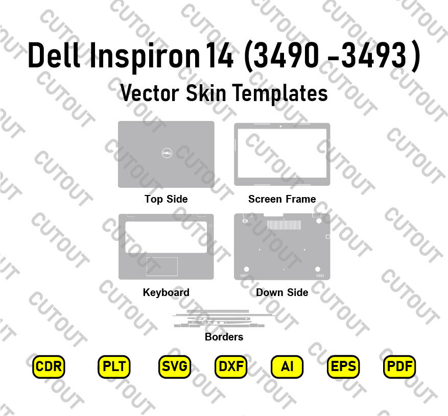 Dell Inspiron 14 3490,3493 Vector Skin Cut Files