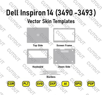 Dell Inspiron 14 3490,3493 Vector Skin Cut Files