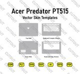 Acer Predator PT515-52 (N18W3) Vektor-Skin-Vorlagen ausgeschnittene Datei