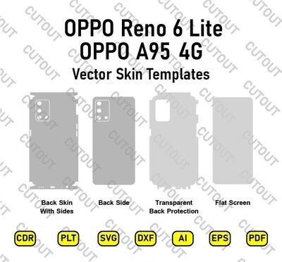 OPPO Reno 6 Lite/OPPO A95 4G Plantillas de archivo de corte de piel vectorial